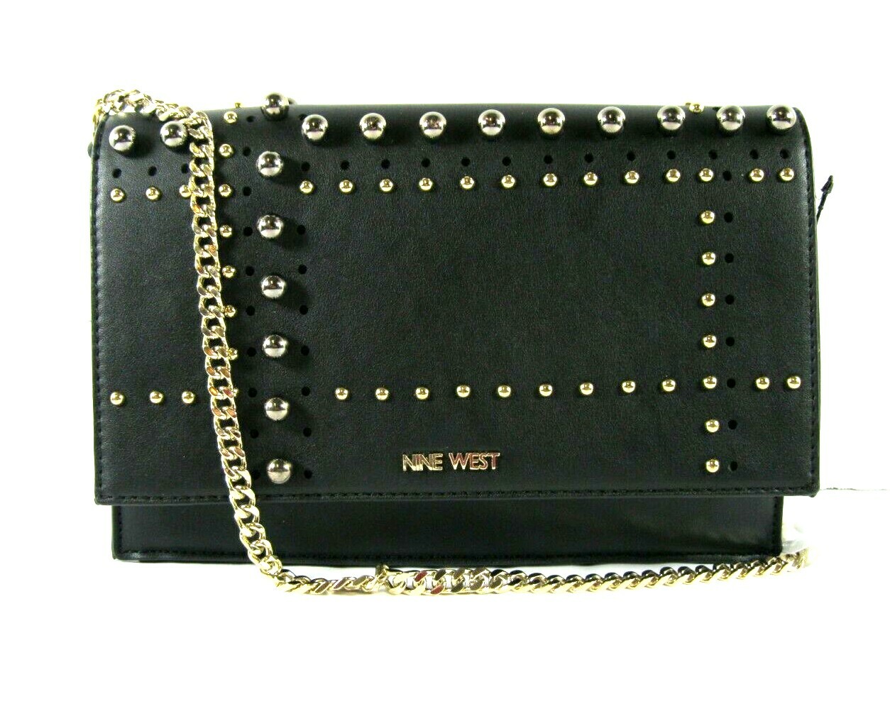 TheColdestMoment バック Nine West Shoulder-Bag Convertible Clutch with Gold Gunmetal