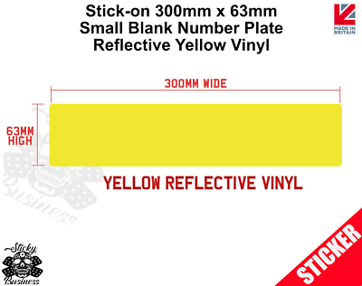Stick On SMALL 30cm BLANK Number Plate Trailer Car Truck registration REFLECTIVE