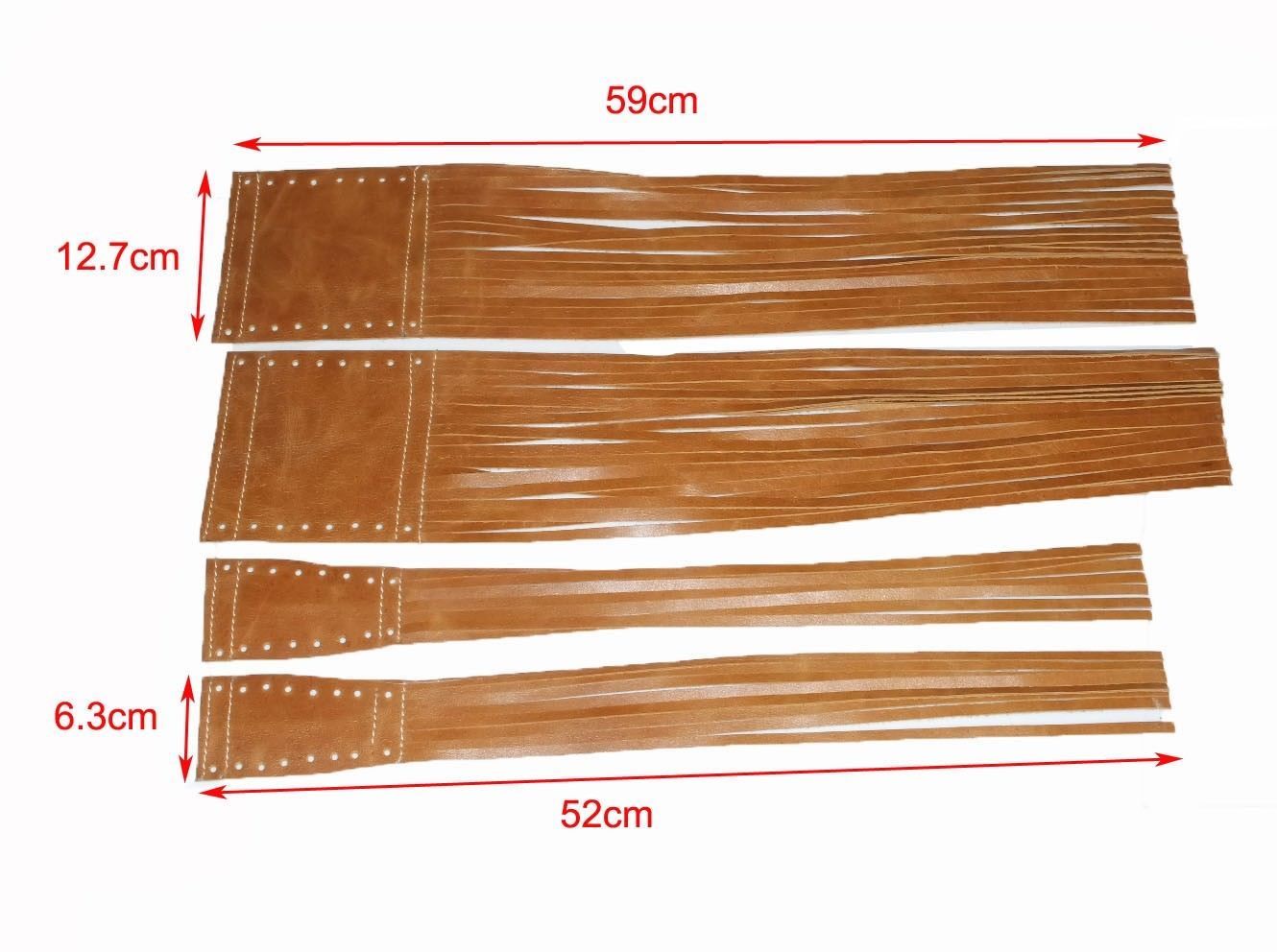 Indian Chief Handlebar Grip Cover Fringe Tassel Genuine Tan Leather 