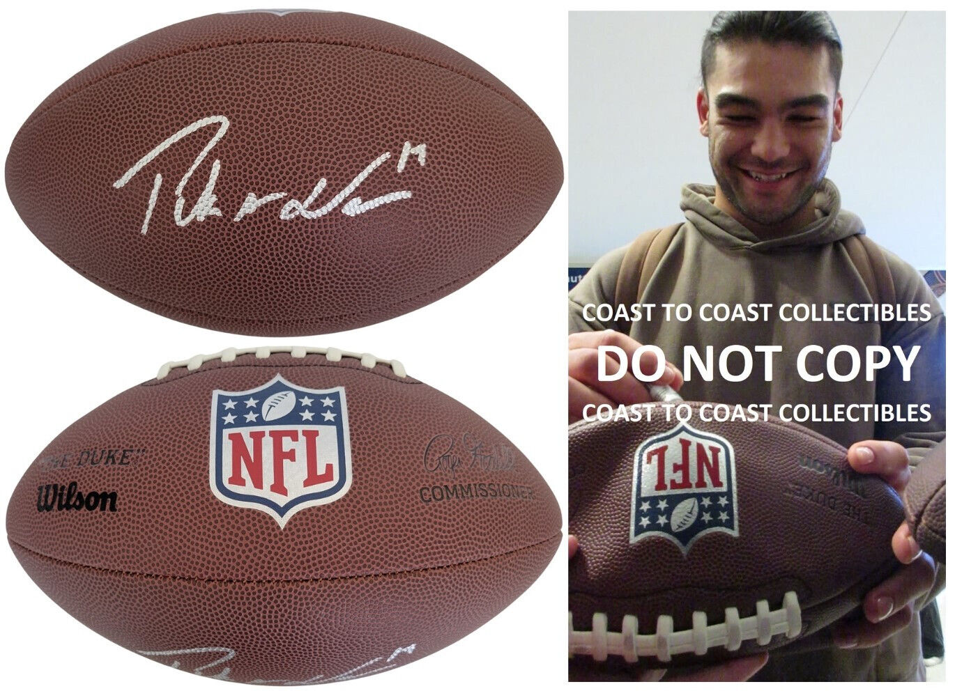 Puka Nacua Signed Football Proof COA Autographed Los Angeles Rams BYU Puka Nacua Signed Football Proof COA Autographed Los Angeles Rams BYU