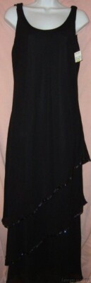 NWT WOMEN'S VINTAGE JEFFREY & DARA BLACK EVENING DRESS Sz 6 NEW