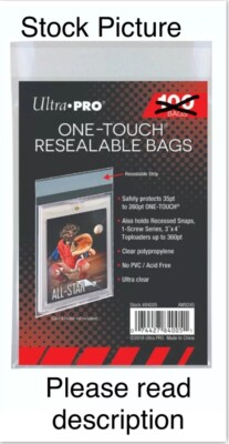 Ultra Pro One-Touch Resealable Bags **10 bags in each order** NOT A 100 Pack