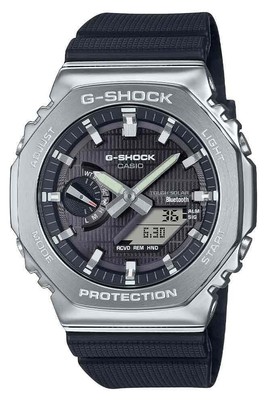 Pre-owned Casio G-shock Metal Covered 2100 (44.4mm) Black Hybrid Dial / Black