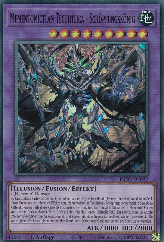 Mementomictlan Tecuhtlica - SchÃ¶PfungskÃ¶Nig Info-De037 Super Rare Yugioh