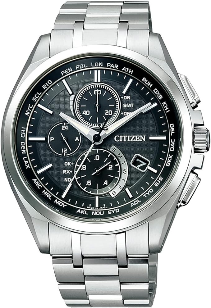 Pre-owned Citizen [] Attesa Eco-drive Radio Watch At8040-57e Direct Flight Radio Solar