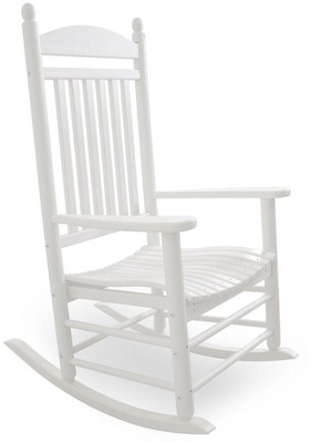 Patio Rocking Chair UV Protected Water-Weather Resistant Plastic Frame White