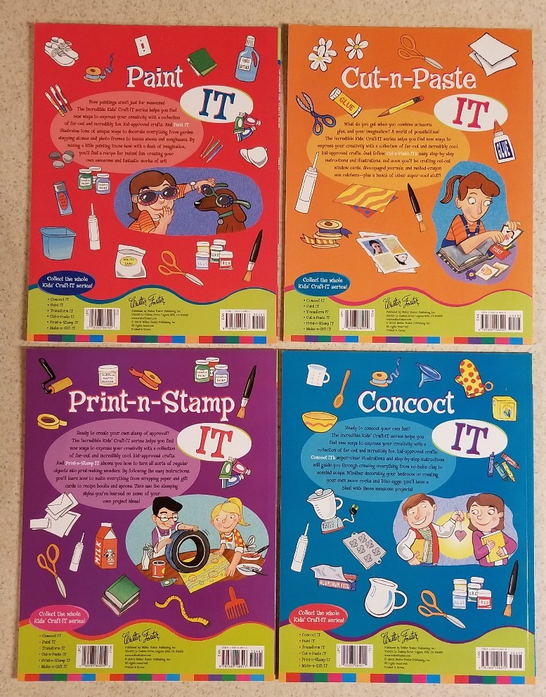 Walter Foster Incredible Kids Craft-It Series Lot of 4 Books 8+ Cut Paste Paint