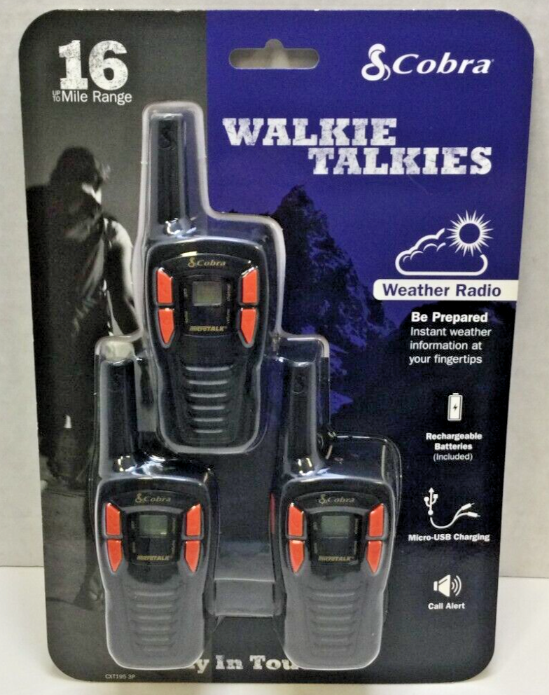 Cobra CXT195, Compact Walkie Talkies, Rechargeable, Lightwei