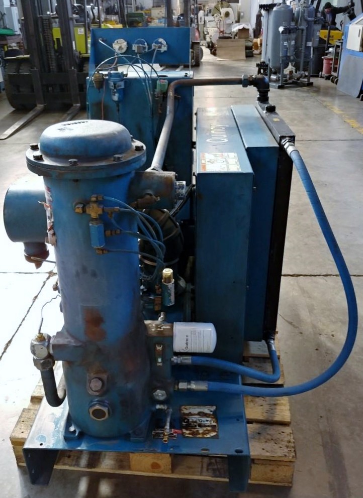 QUINCY QSB-50 50 HP SCREW AIR COMPRESSOR 206 CFM@12 PSI AIR COOLED