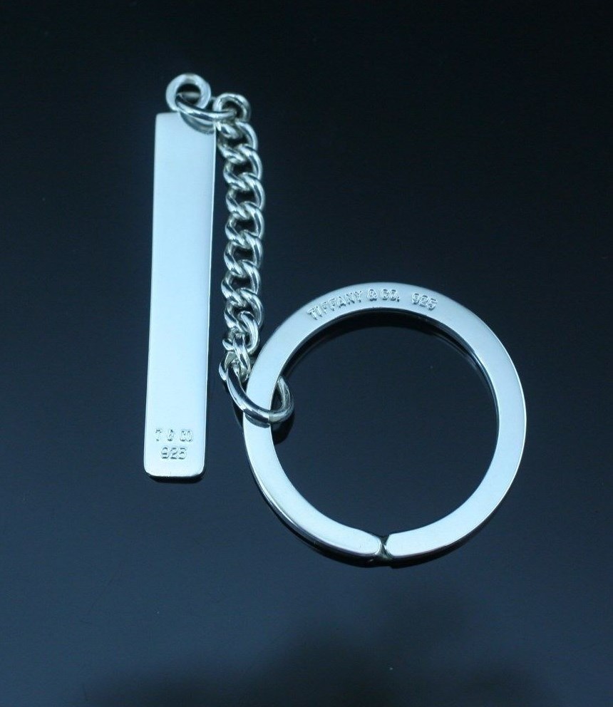 Tiffany & Co. Sterling Silver Enamel Nautical Flags Key Ring Yacht