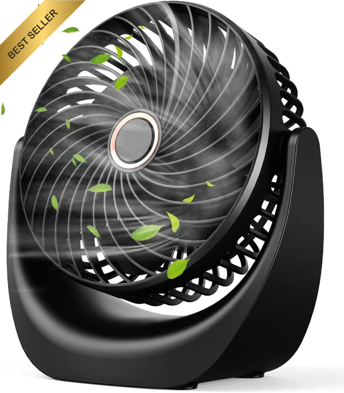 Desk Fan, 360° Rotatable Portable Quiet Desktop Table Fan for Office | 5 Speeds