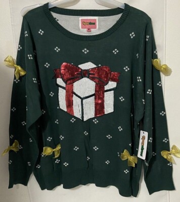 Tipsy Elves SEQUIN PRESENT Christmas SWEATER Women's SIZE XXL NWT