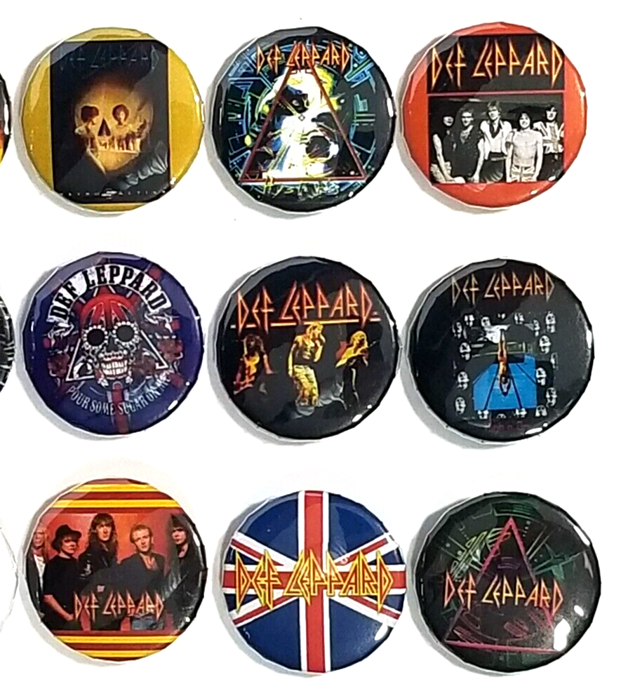 Def Leppard 80s Hair Band Hard Rock Music Buttons Pins 1" Pinbacks Lot of 20 New