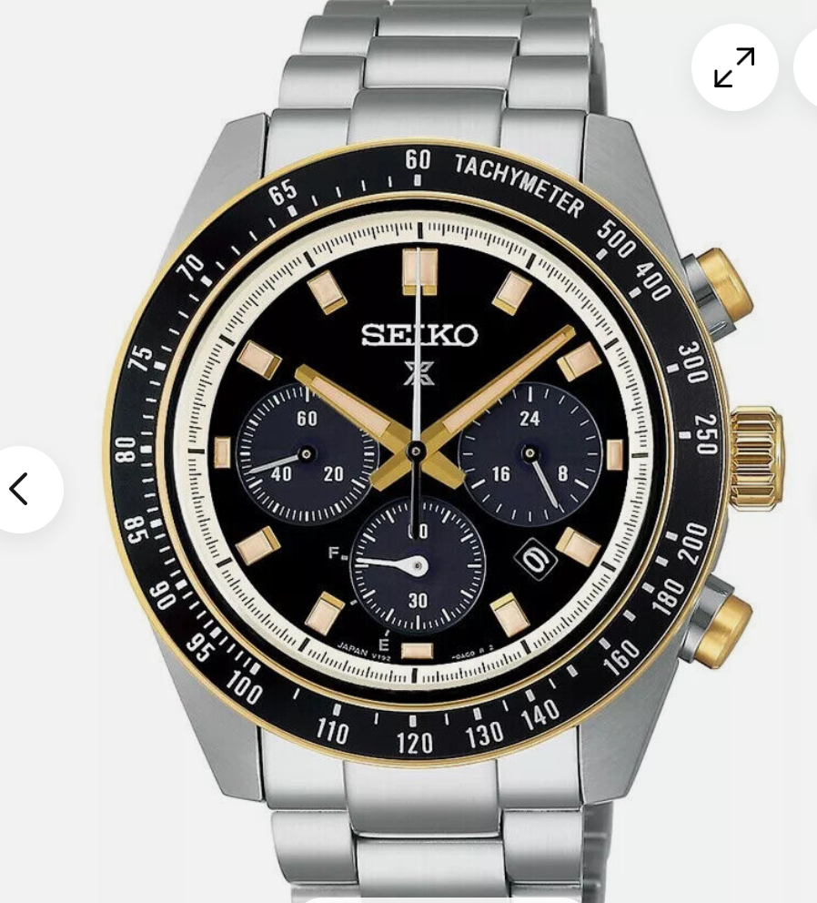 Pre-owned Seiko Ssc941 Speedtimer Chronograph Solar Watch Black Bezel Sapphire Crystal