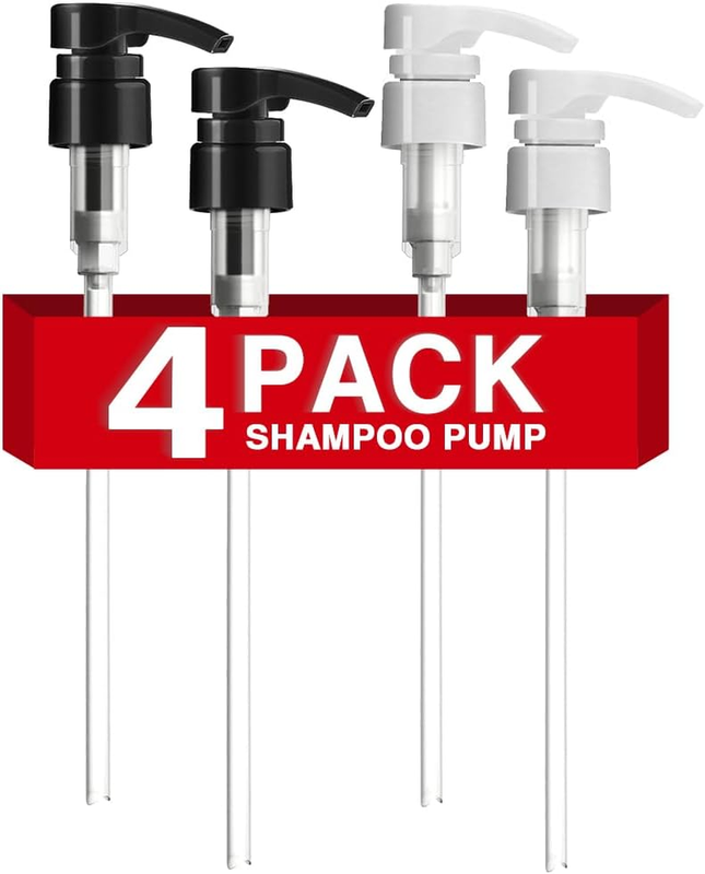 4-Pack Shampoo Pump for Liter 33.8 Oz Shampoo and Conditioner Pump Dispenser Fit