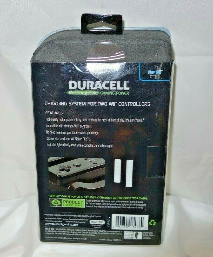 Duracell  Wii Charge Station Charging Dock, 2 Rechargeable Battery pack , AC NIP