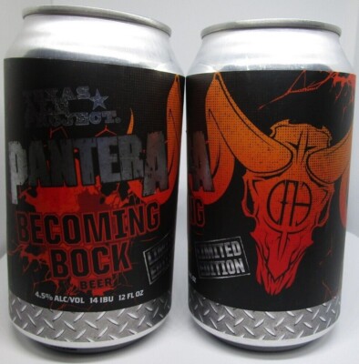 Pantera Becoming Bock 12oz Beer Can Texas Ale Project Craft Brewery Dallas metal
