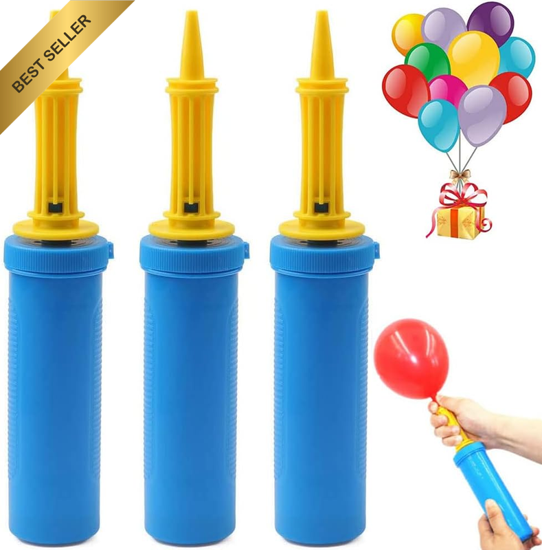 Pack of 3 Balloon Pumps, Hand Balloon Pumps, Air Pump for Balloons, Balloon Pump