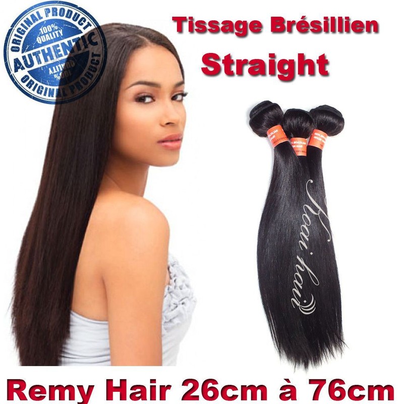 Tissage Bresilien 100% Naturel Lisse Straight Virgin Hair Remy 26cm-76cm 100g 5a