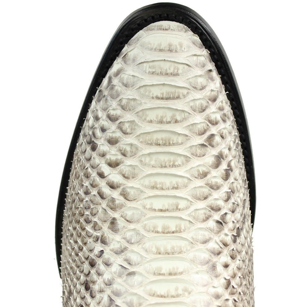 Pre-owned Los Altos Boots Los Altos Men Natural Genuine Python Snake Cowboy Round Toe Boot 655749 (d) In Beige