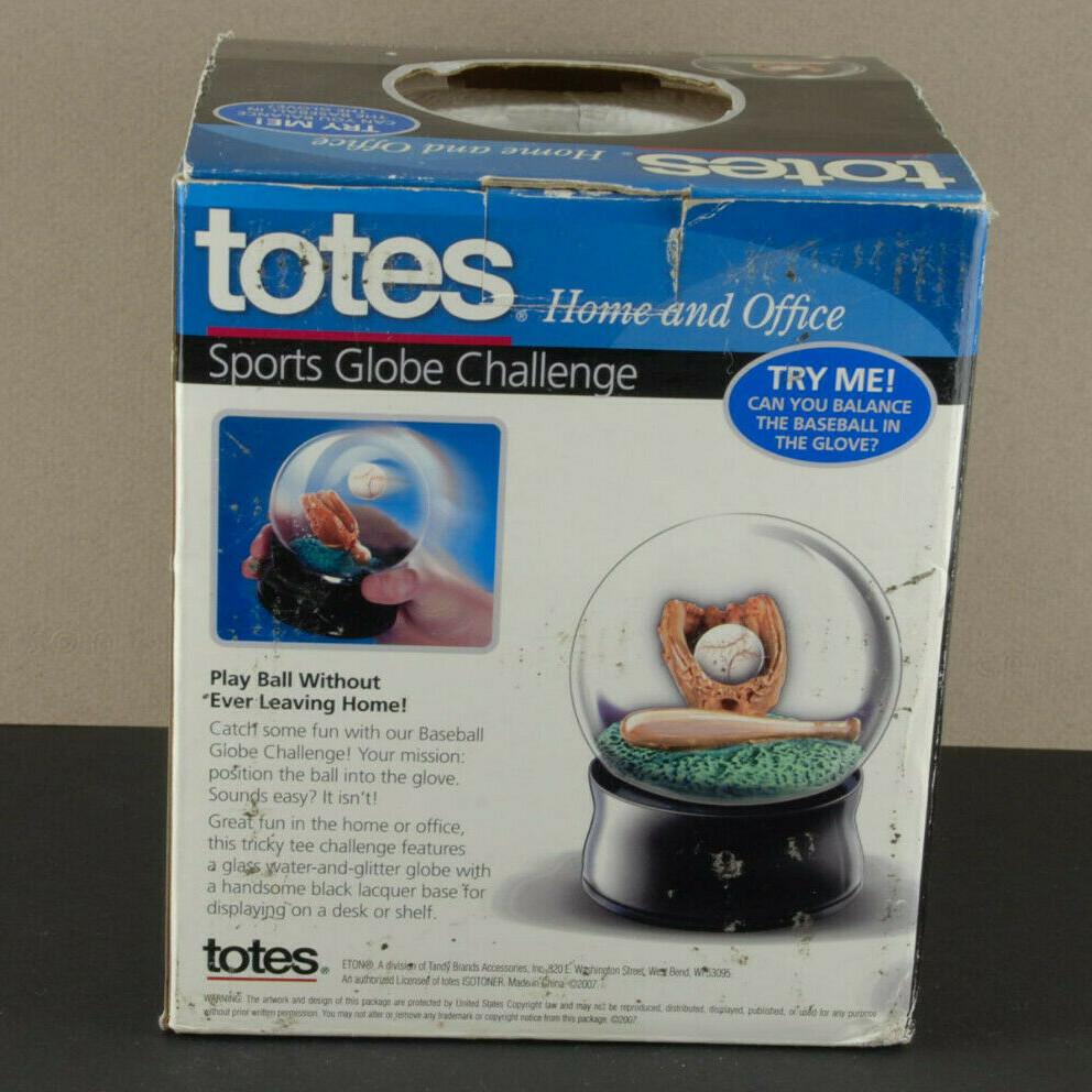 Baseball Sports Globe Challenge Totes Home and Office Glitter Globe