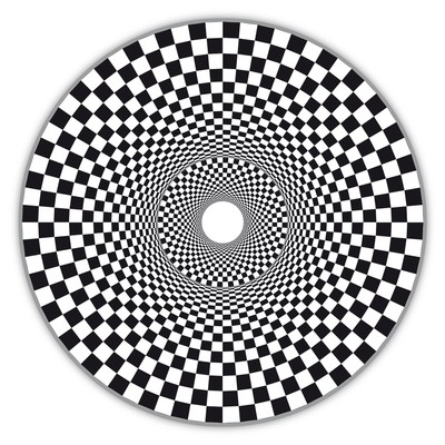 Gerahmter Druck Schwarz Weiss Kariert Spiral Loch Bild Optische Tauschung Ebay