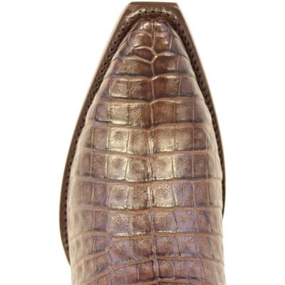 Pre-owned Los Altos Boots Los Altos Genuine Brown Caiman Crocodile Belly Snip Toe Western Cowboy Boot Ee+