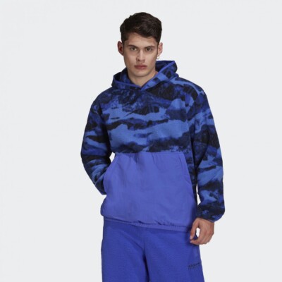 Mens blue camo outlet hoodie