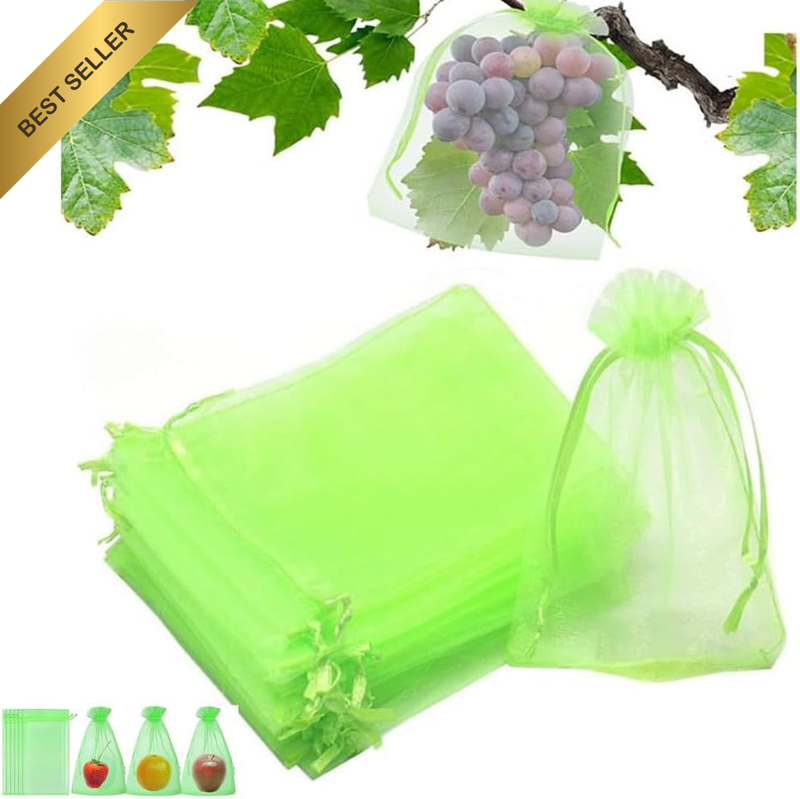 50 PCS Fruit Protection Bags,Netting Bags with Drawstring for Fruit & Vegetable