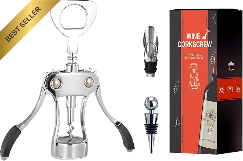 Wine Opener Premium Zinc Alloy Wing Corkscrew Bottle Opener Tool