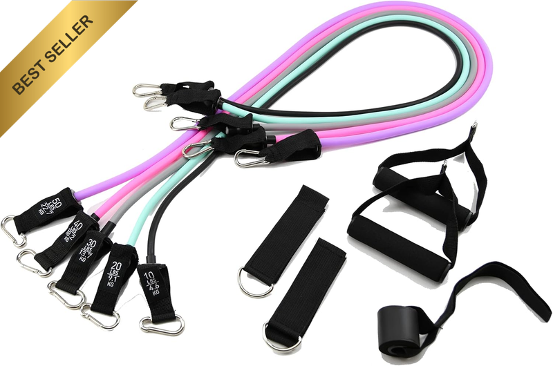 Resistance Bands 11-Pieces Set, Multicolor
