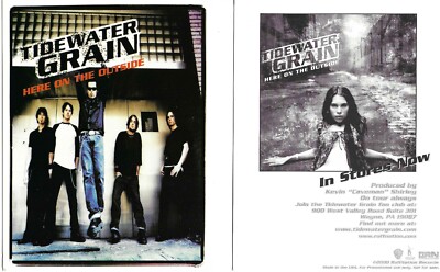 TIDEWATER GRAIN Vintage 2000 SET of 2 PROMO POSTCARD 4.25x5.5 for Here CD MINT