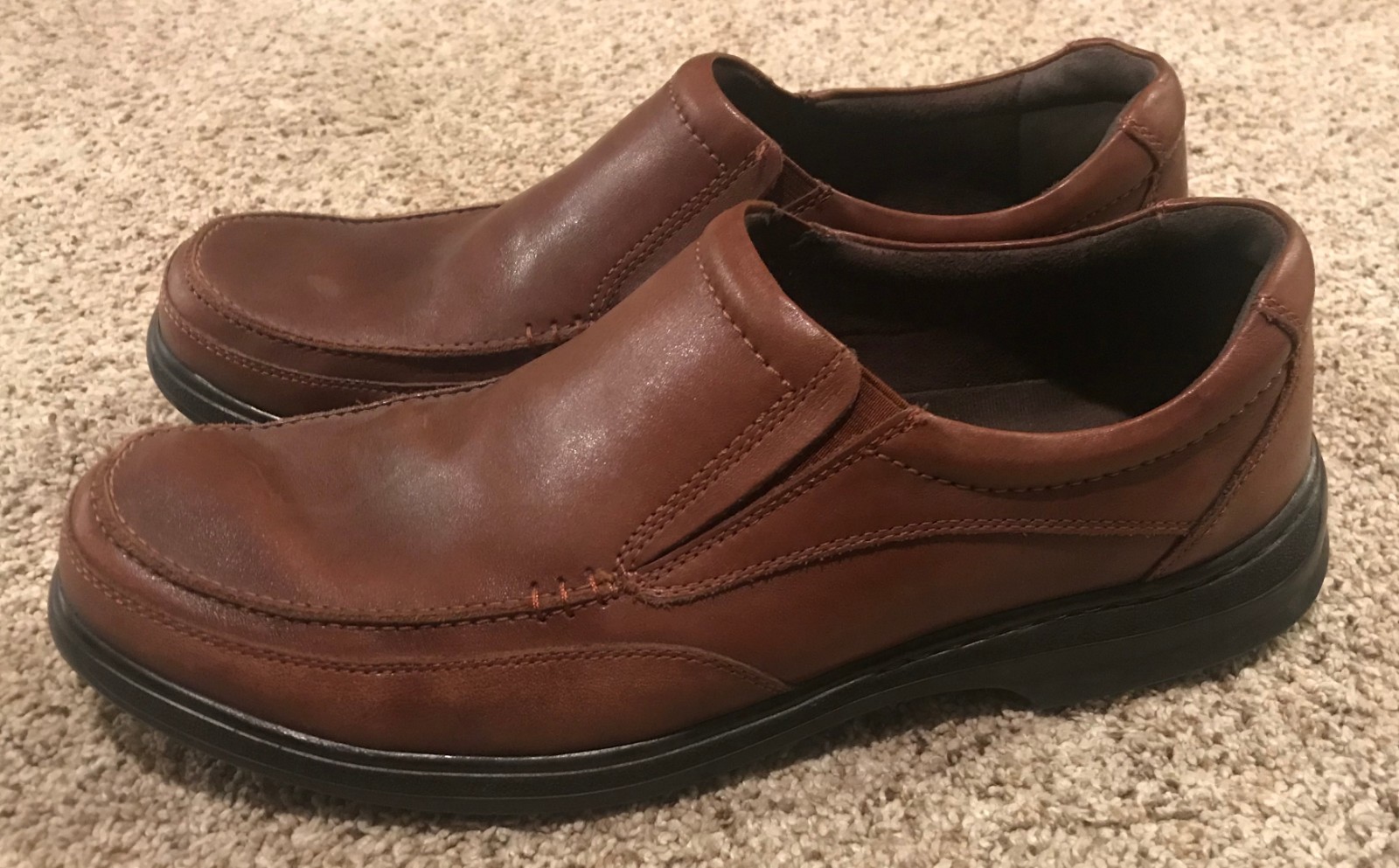 Mens Clarks Brown Leather Loafers Size 12M