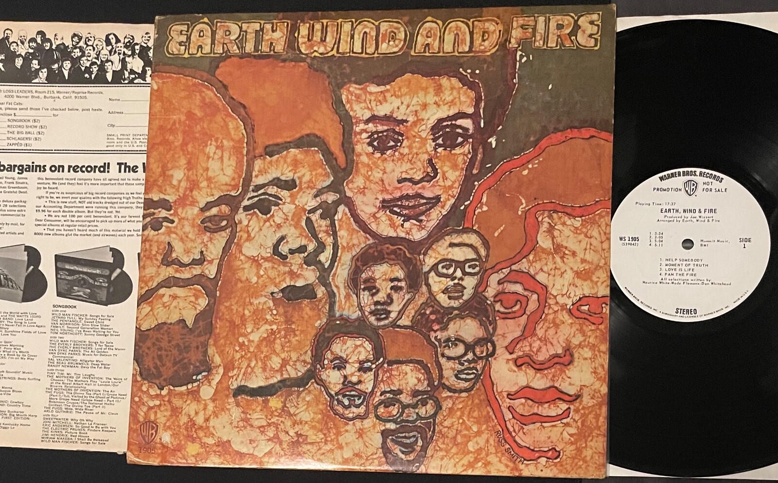 earth and fire レコード　ポリドール　プロモーション盤 promo EARTH WIND & FIRE Self Titled 1st Lp 1971 WS-1905