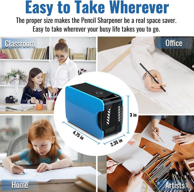 Sharpener Battery Operated Auto Quick Sharpening For 6-8mm  Blue