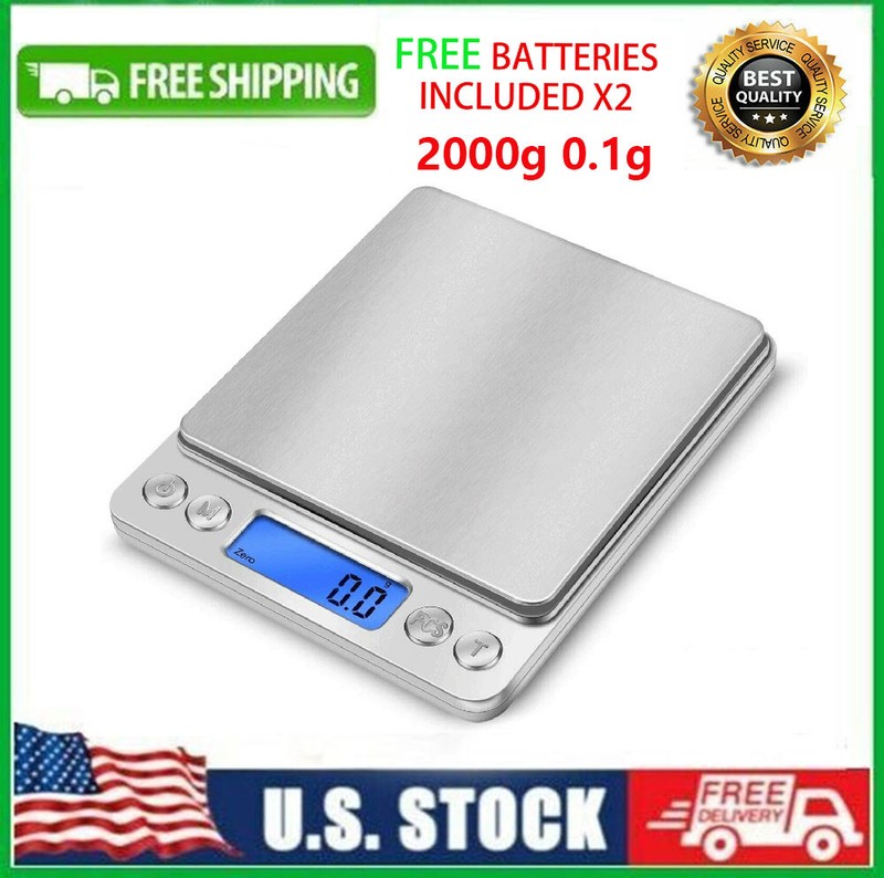 Digital Scale 2000g x 0.1g Jewelry Gold Silver Coin Gram