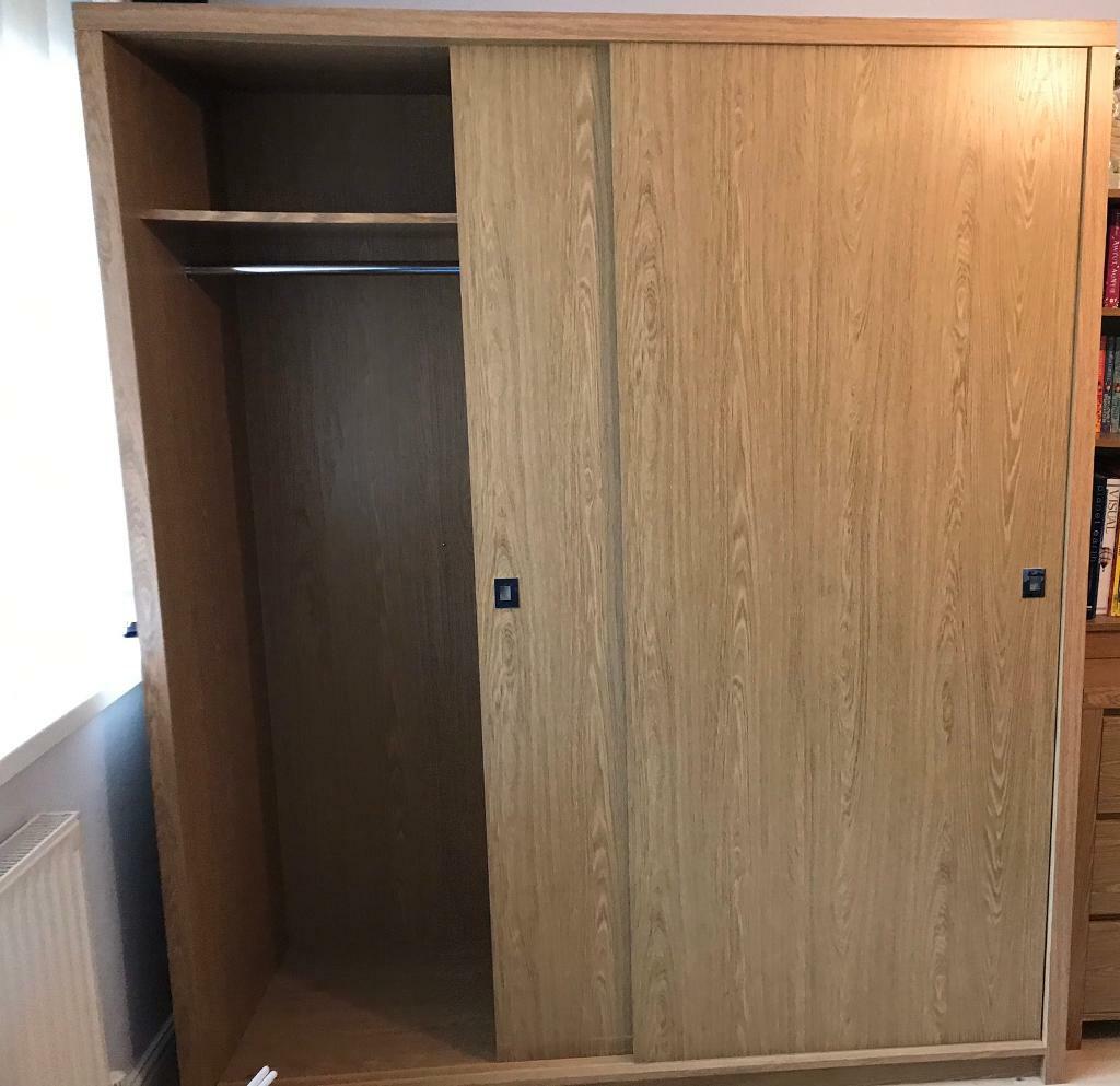 Next Oak Wardrobes X 2 Bookshelf And Chest Of Drawers For Sale