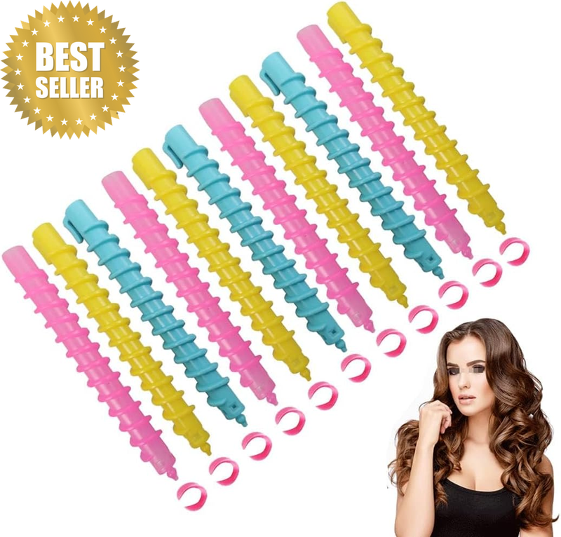 30 PCS Spiral Hair Perm Rods Set Self Grip Rollers Tools Curly Hair Tool Multi F