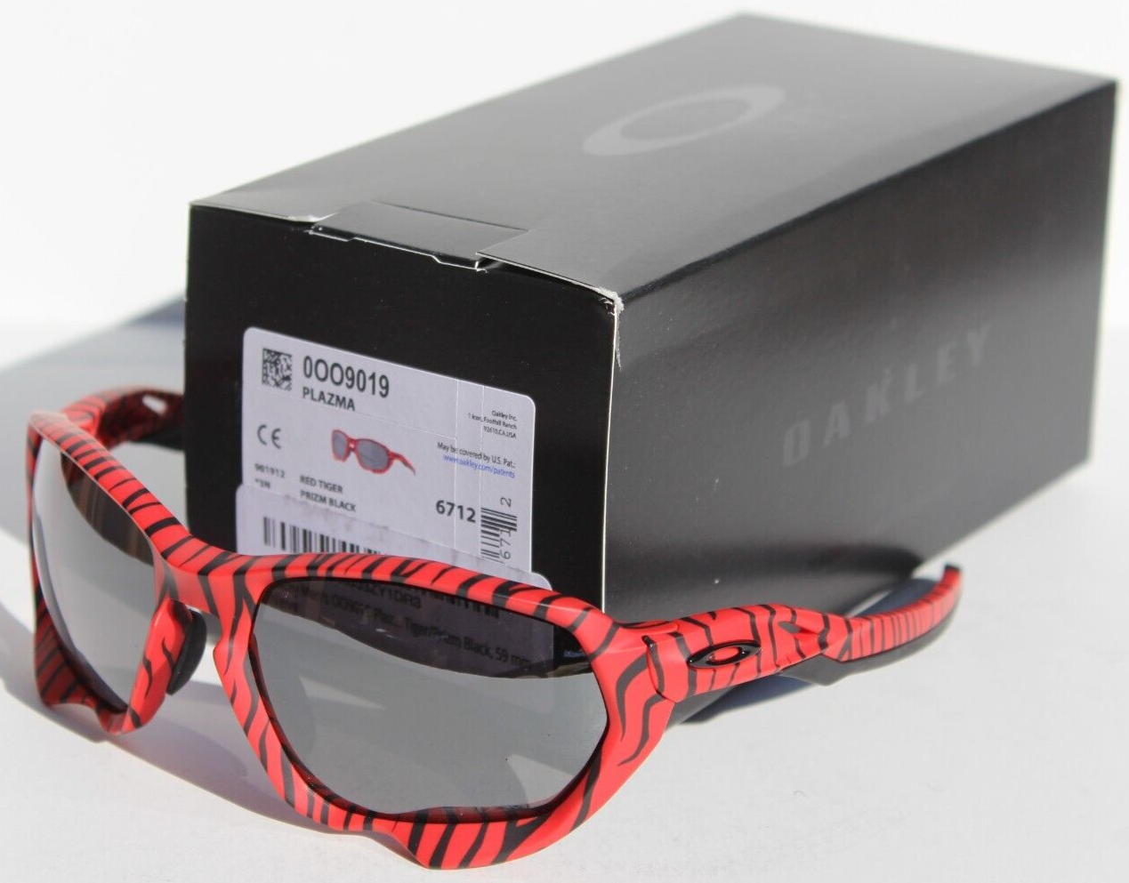 小物 OAKLEY plazma Plazma (Low Bridge Fit) Prizm Black Lenses, Red Tiger Frame