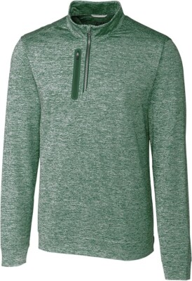 Cutter & Buck Men's Stealth Half Zip Hunter Green Shirt Top Sweater Medium M