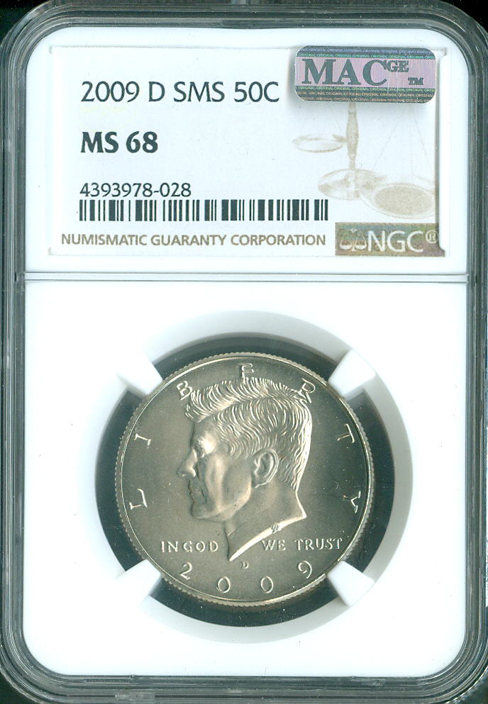 2009 D KENNEDY HALF DOLLAR NGC MS68 SMS MAC SPOTLESS .