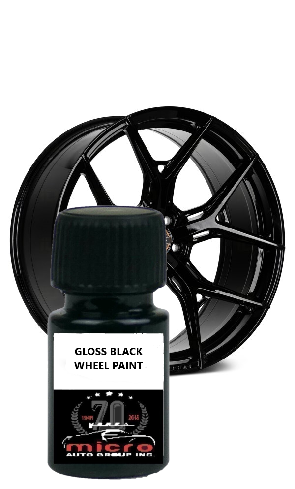 Gloss Black Alloy Wheel / Rim Touch up Paint With Brush 2 Oz SHIPS TODAY