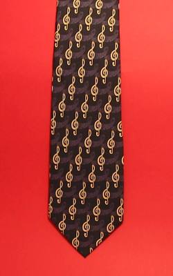 Gold Music Clef On Purple Design Gents Tie Musician Teacher Choir Christmas Gift
