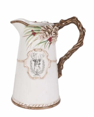 Fitz And Floyd Forest Frost Pitcher In Holiday Box New