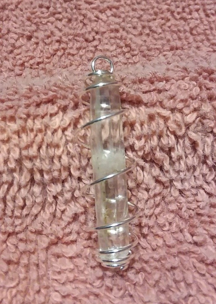 Herkimer Diamond Silver Plated Wire Cage Pendant 1