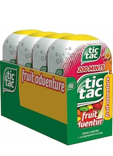 4 PACK Tic Tac Fresh Breath Mints Fruit Adventure Bulk Hard 