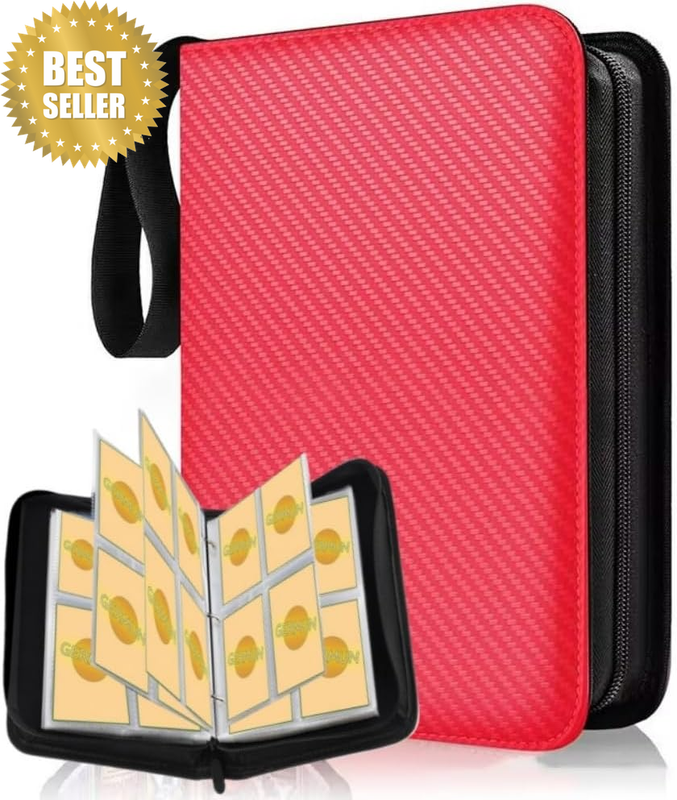 Trading Card Binder 4 Pocket, Collectible Trading Card Albums with 50 Removable