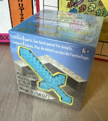 Minecraft Diamond Axe Moldable Sand Block Mini Figure Mining Toy Mattel 2021