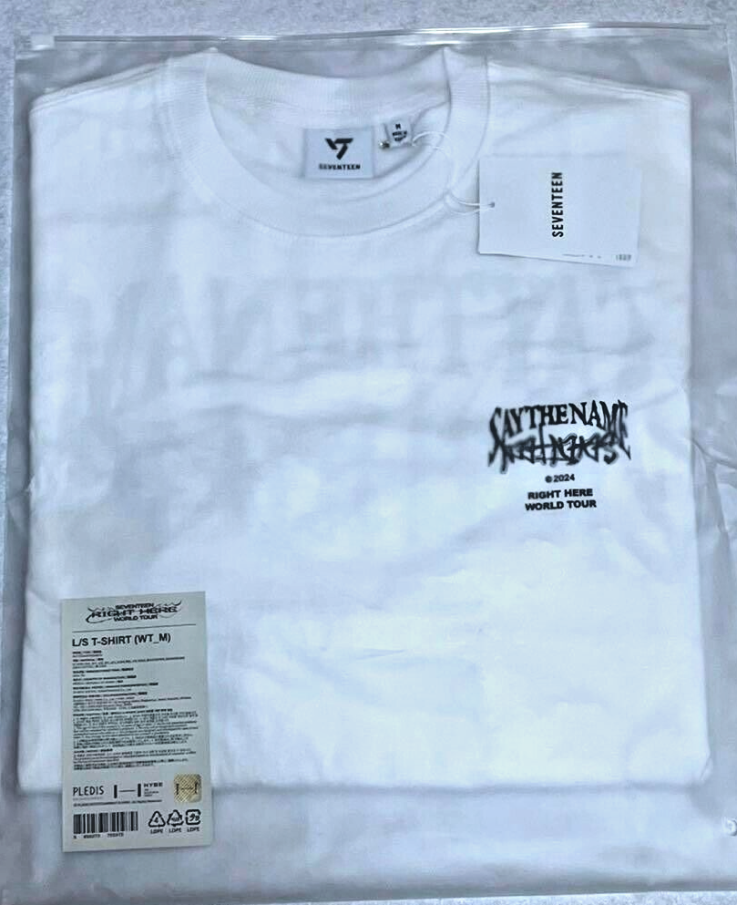 SEVENTEEN SVT WORLD TOUR RIGHT HERE IN SEOUL L/S T-SHIRT WHITE SIZE M NEW SEVENTEEN SVT WORLD TOUR RIGHT HERE IN SEOUL L/S T-SHIRT WHITE SIZE M NEW