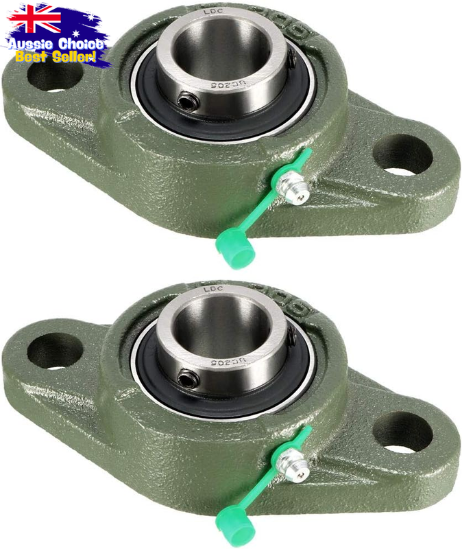 UCFL205 Pillow Block Bearing 25mm Bore Set Screw - 2 Pack Cast Iron Chrome Steel